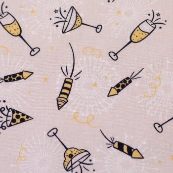 Preview: Baumwolle "Cheers" Party auf Beige by Swafing